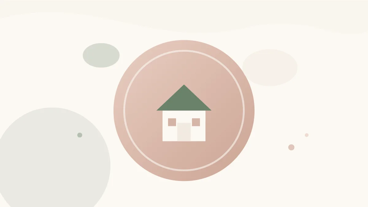 Illustratie van een munt met een huisje als symbool voor uitbetaling aow na overlijden