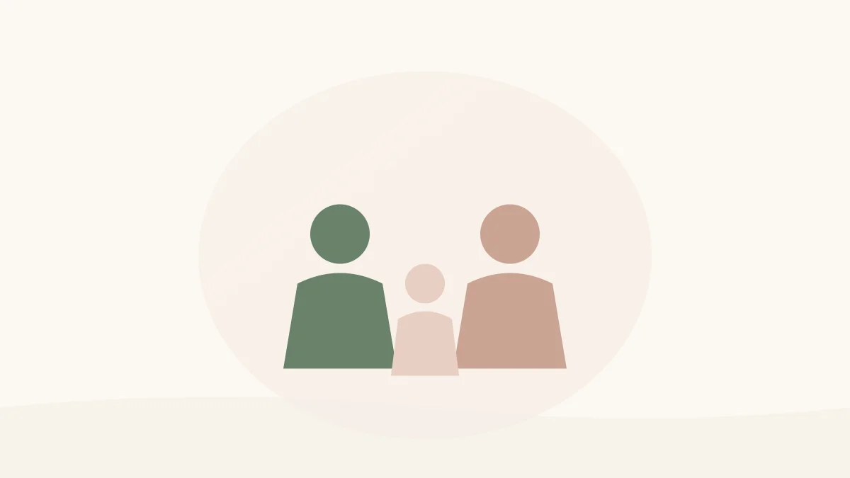 Illustratie van een klein familie-silhouet als beeld voor het kindsdeel van de erfenis