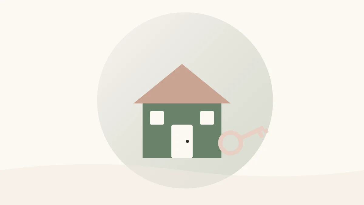 Illustratie van een huis met sleutel als symbool voor het regelen van een nalatenschap
