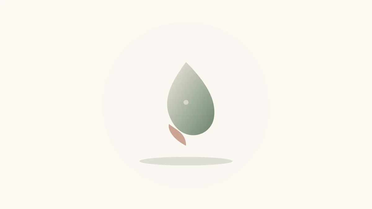 Illustratie van een waterdruppel met blad als symbool voor resomeren