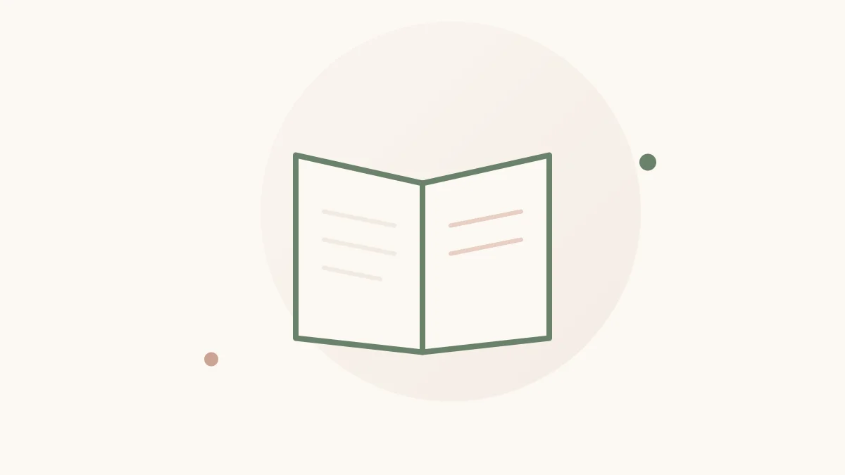 Illustratie van een opengevouwen kaart als symbool voor een tekst op een rouwkaart