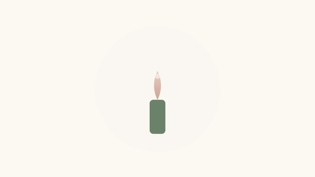 Illustratie van een rustige kaars als symbool voor een stille crematie