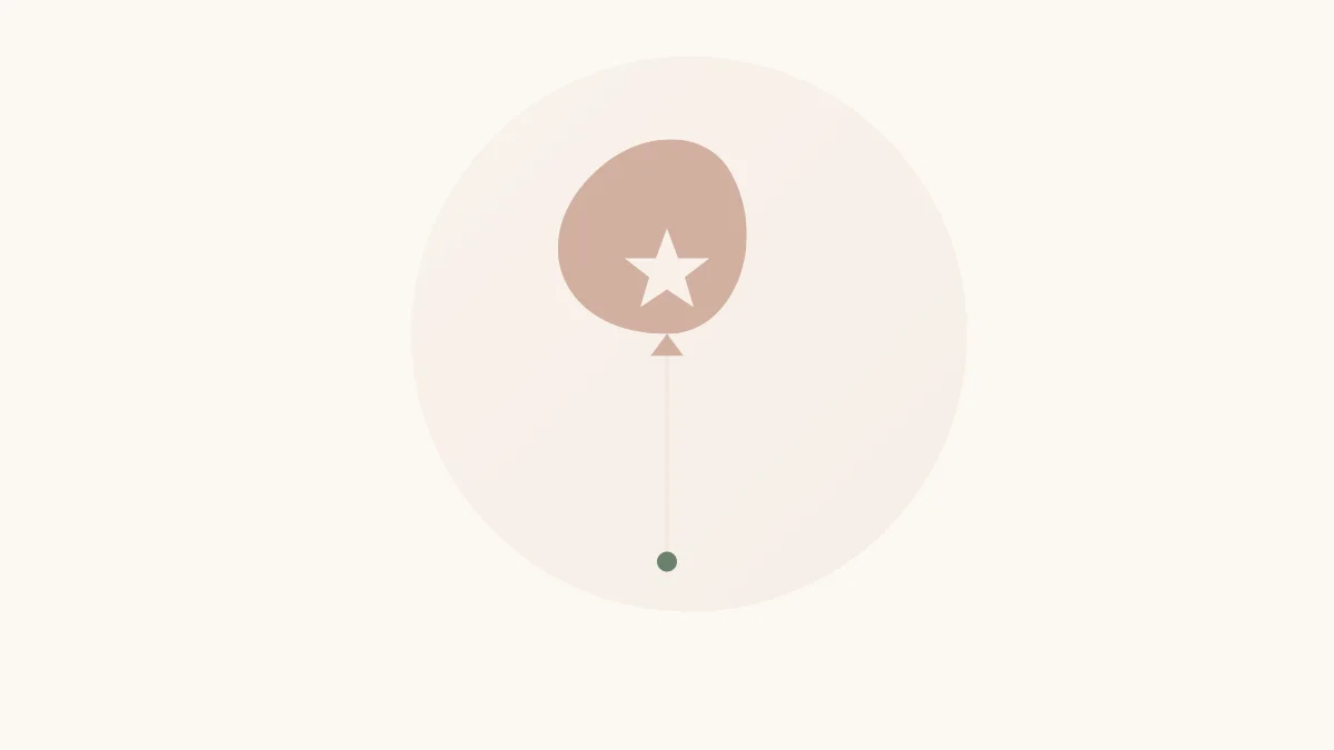 Zachte illustratie van een ballon met ster bij het herdenken van de verjaardag van een overleden kind
