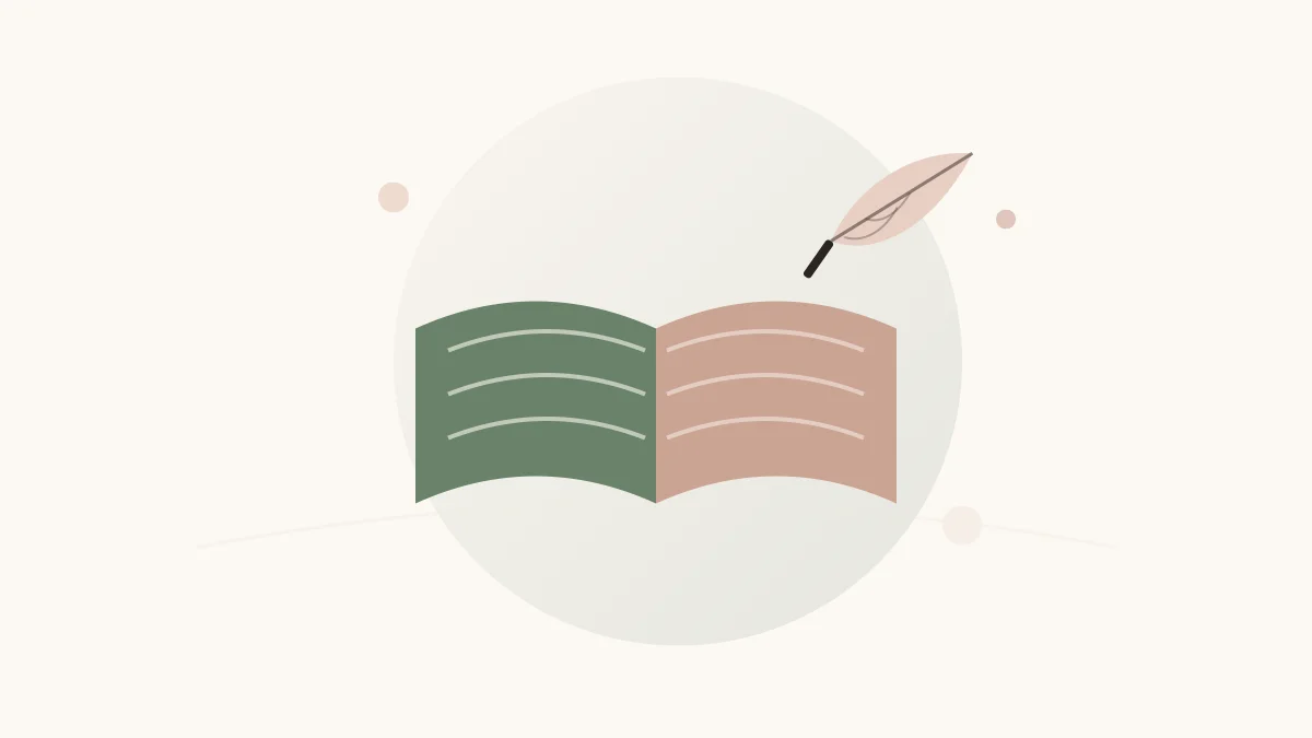 Symbolische illustratie van een levenstestament als open boek met veer