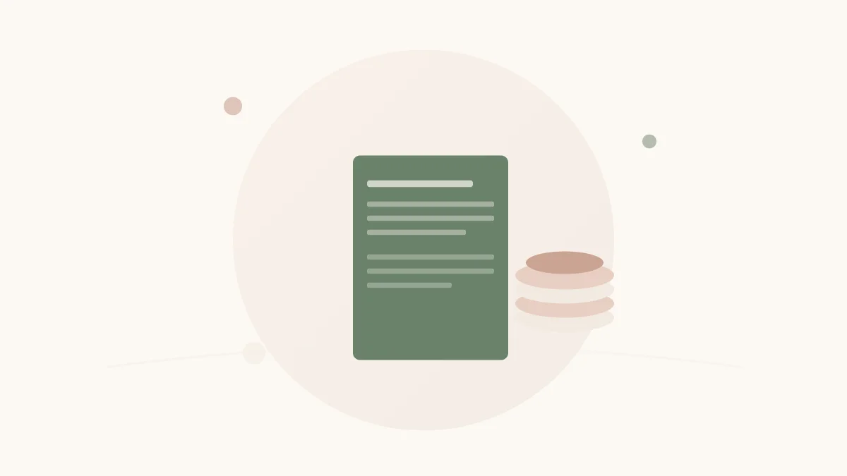 Illustratie van wat een testament opmaken kost, met muntstapel en document